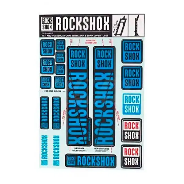 Набір наліпок RockShox KIT 30/32/RS1 WATER BLU