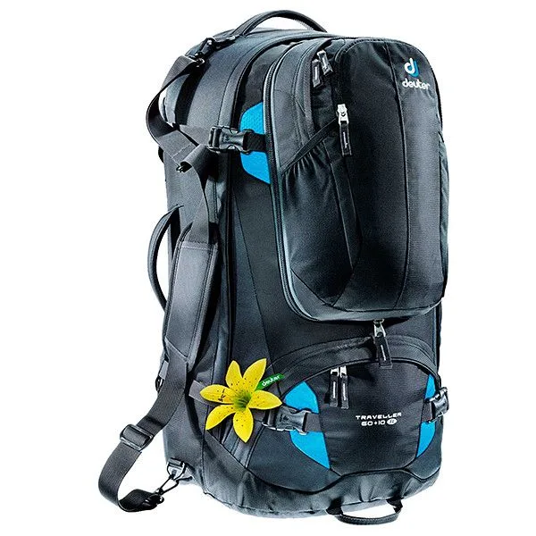 Рюкзак DEUTER Traveller 60 + 10 SL 7321 black-turquoise Рюкзак DEUTER Traveller 60 + 10 SL 7321 black-turquoise