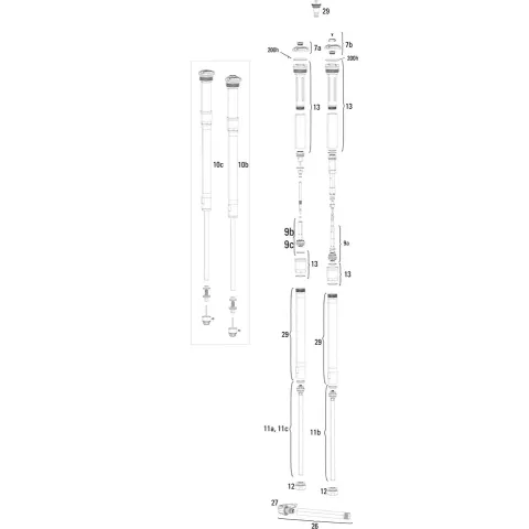 Сервисные запчасти RockShox DMPRINT RT RCT3 PIKE 27.5 CRN A1