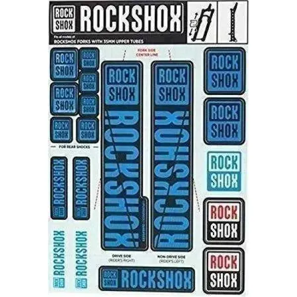 Набір наліпок RockShox KIT 35MM WATER BLU Набір наліпок RockShox KIT 35MM WATER BLU
