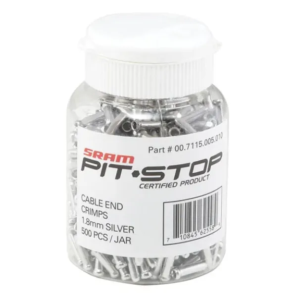 Кінцевики троса Sram CABLE END CRIMPS SILVER 1.8MM 500PC Кінцевики троса Sram CABLE END CRIMPS SILVER 1.8MM 500PC