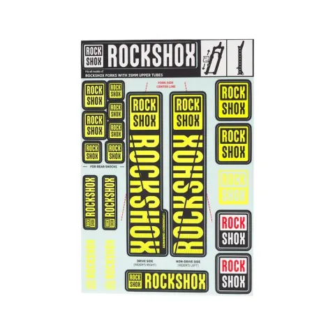 Набір наліпок Sram RockShox KIT 35 мм Neo1 Yellow