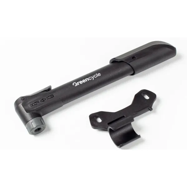 Мінінасос Green Cycle GPM-001, пластиковий, Presta + Schrader, чорний Мінінасос Green Cycle GPM-001, пластиковий, Presta + Schrader, чорний