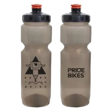 Фляга Pridebikes GBT-558LBC Born to grind, дымчатая с черным, 800 мл