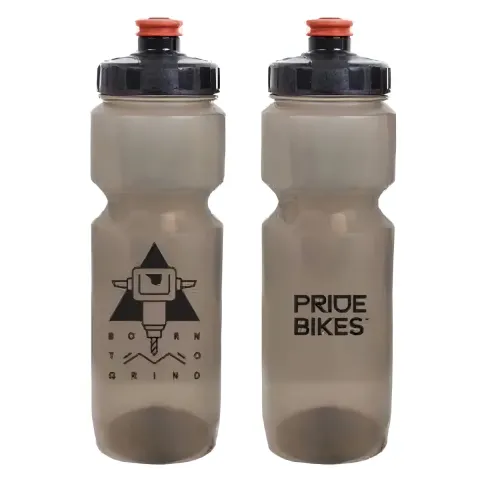 Фляга Pridebikes GBT-558LBC Born to grind, димчаста з чорним, 800 мл