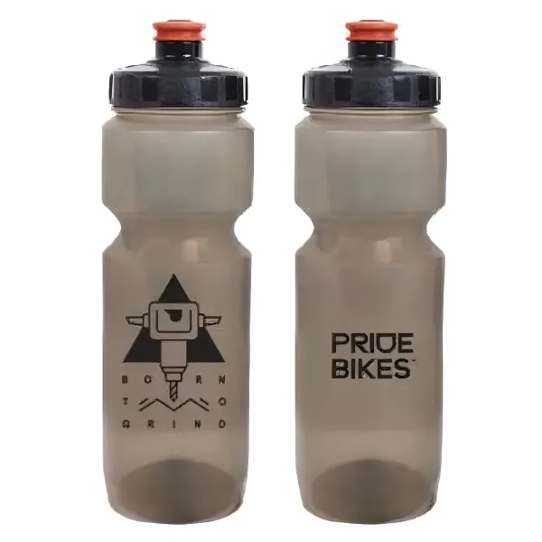Фляга Pridebikes GBT-558LBC Born to grind, дымчатая с черным, 800 мл