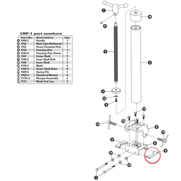 Ремкомплект Park Tool 1170-2, сменное лезвие для CRP-1