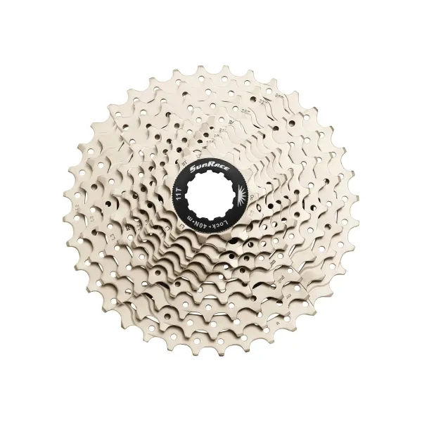 Касета SUN RACE MS1 MTB 10-швидкісна 11-36T, сталевий павук, Metallic Silver