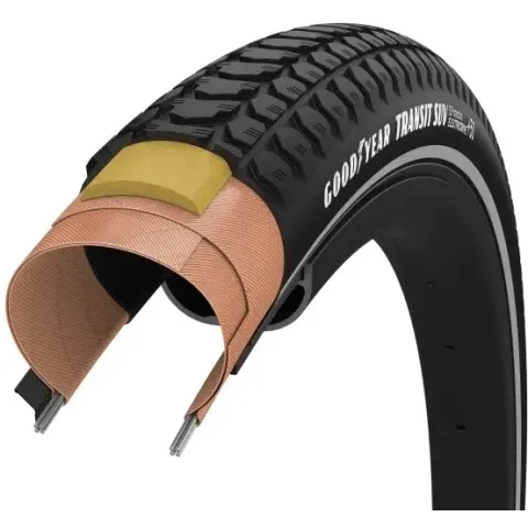 Покришка 700x40 (40-622) GoodYear Transit SUV S3: Protection, Wire, Black + reflective strips, 60tpi