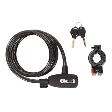 Замок на ключі Green Cycle GLK-220, трос 12×150 см, чорний