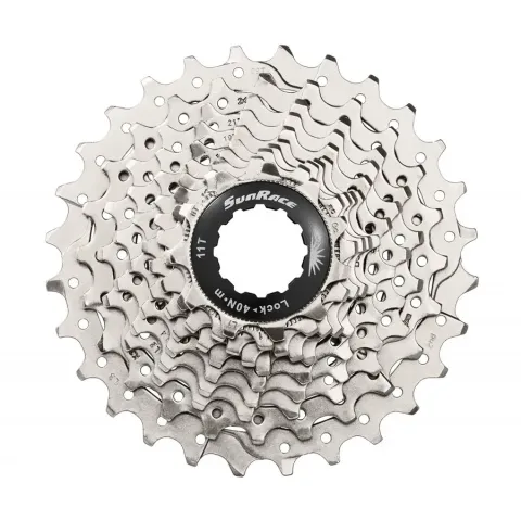 Кассета SUN RACE RS 10-скоростная 11-28T, алюминиевый паук, Metallic Silver
