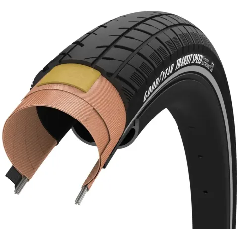 Покришка 700x30 (30-622) GoodYear Transit Speed S1: Protection, Wire, Black + reflective strips, 60tpi