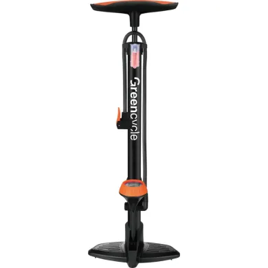 Підлоговий насос Green Cycle GPF-010, сталевий корпус, манометр, Presta/Schrader/Dunlop, 120 PSI