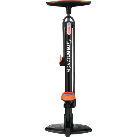 Напольный насос Green Cycle GPF-010, стальной корпус, манометр, Presta/Schrader/Dunlop, 120 PSI