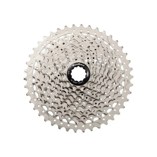 Касета SUN RACE MS2 MTB 10-швидкісна 11-40T, сталевий павук, Metallic Silver